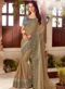 Charming Pink And Green Silk Designer Party Wear Saree
