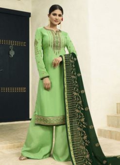 Green Georgette Party Wear Designer Palazzo Salwar Kameez