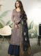 Entrancing Silk Grey And Pink Embroidered Designer Pakistani Salwar Kameez