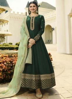 Green Art Silk Designer Anarkali Salwar Kameez