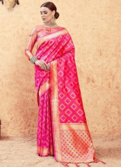 Multicolor Banarasi Silk Zari Weaving Traditional Saree