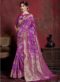 Pink Silk Zari Weaving Traditional Saree