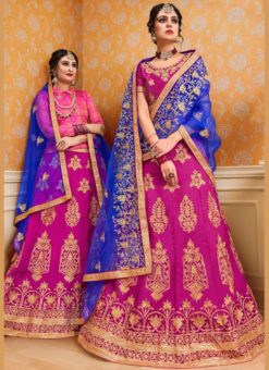 Pink Banglori Silk Embroidered Work Wedding Lehenga Choli