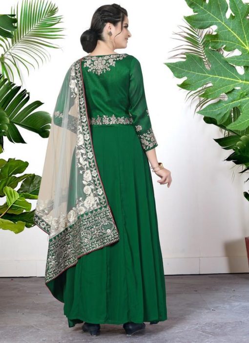 Green Georgette Embroidered Work Designer Salwar Kameez
