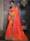 Orange Silk Lace Border Designer Saree
