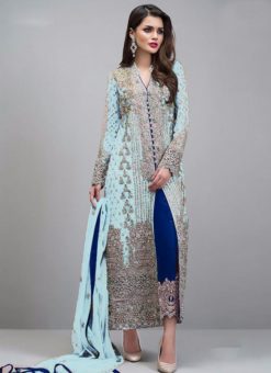 Sky Blue Faux Georgette Party Wear Pakistani Suits