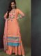 Peach Cotton Embroidered Work Palazzo Salwar Suit