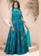 Pista Georgette Embroidered Work Party Wear Gown