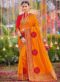 Orange Silk Embroidered Work Wedding Saree