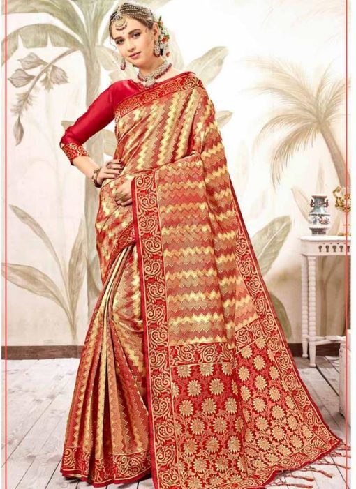 Multicolor Kanjivaram Silk Zari Weaving Traditional Saree