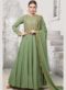 Sea Green Satin Cotton Embroidered Work Designer Anarkali Suit