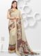 Pink Linen Printed Party Wear Saree
