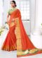 Orange Cotton Silk Zari Weaving Party Wear Saree