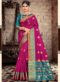 Pink Art Silk Zari Weaving Wedding Saree