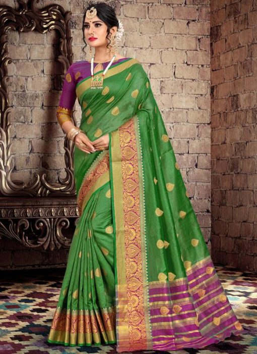Green Art Silk Zari Weaving Wedding Saree