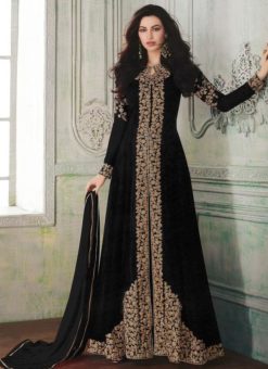 Black Georgette Embroidered Work Designer Anarkali Salwar Suit