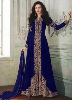 Blue Georgette Embroidered Work Designer Anarkali Salwar Suit