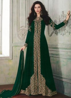 Green Georgette Embroidered Work Designer Anarkali Salwar Suit