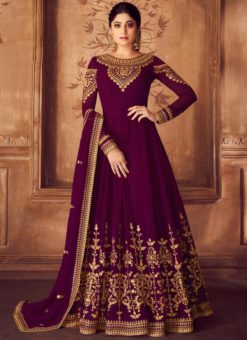 Purple Georgette Party Wear Designer Anarkali Suit