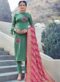 Teal Green Satin Designer Party Wear Salwar Kameez