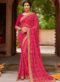 Pink Silk Zari Print Wedding Saree