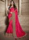 Green And Red Embroidered Work Designer Saree