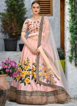 Peach Silk Designer Wedding Lehenga Choli