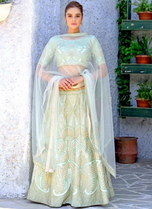 Green Silk Designer Wedding Lehenga Choli
