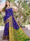Green Linen Party Wear Printed Saree
