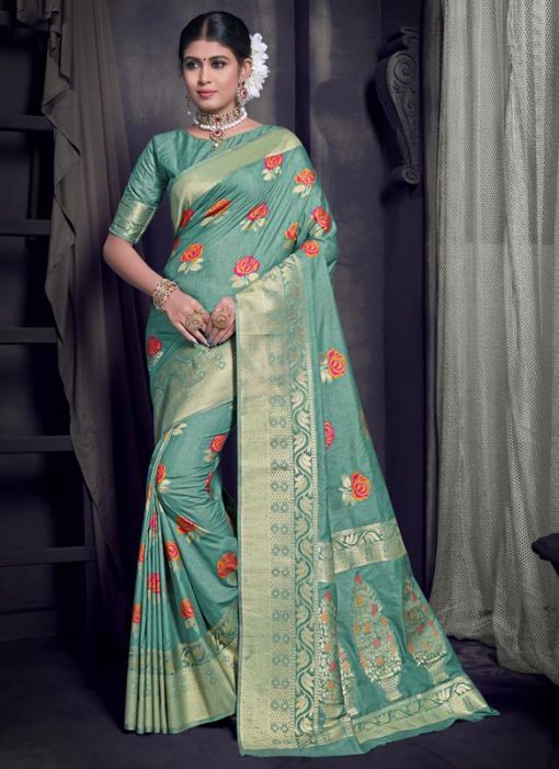 Green Art Silk Zari Weaving Traditional Saree