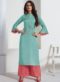 Maroon Rayon Cotton Party Wear Kurti With Palazzo Suit