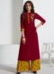 Yellow Rayon Ctton Party Wear Kurti With Palazzo Suit