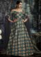 Mehendi Green Jacquard Designer Party Wear Gown