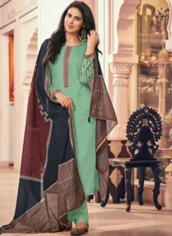 Green Designer Jam Cotton Print Salwar Suit