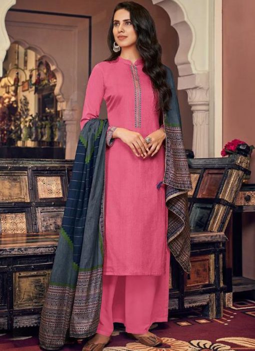 Pink Designer Jam Cotton Print Salwar Suit