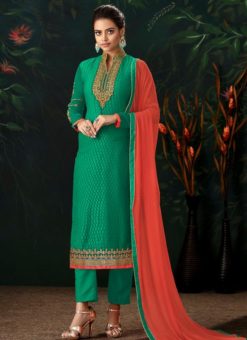 Party Wear Embroidred Designer Pure Viscose Brasso Salwar Suits