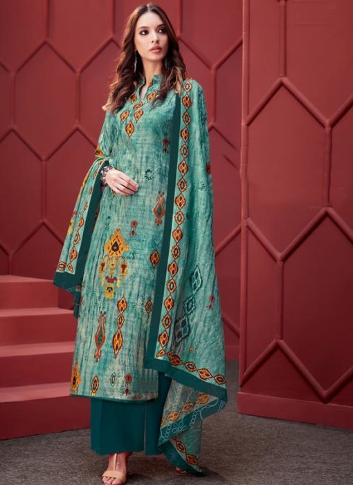 Printed Party Wear Pure Cotton Silk Palazzo Suit
