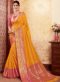 Elegant Orange Silk Traditional Saree