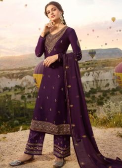 Purple Georgette Designer Salwar Suit