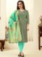 Yellow Cotton Party Wear Churidar Suit
