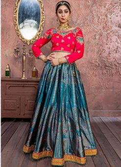 Rani And Morpich Banarasi Silk Resham Work Designer Lehenga Choli