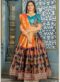 Buy Designer Wedding Embroidery Teal Grey Banarasi Silk Lehengha Choli