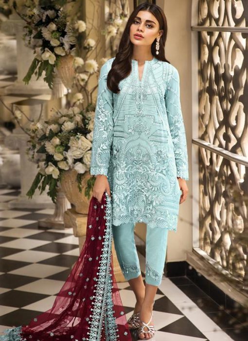 Pakistani Designer Sky Blue Georgette Suit