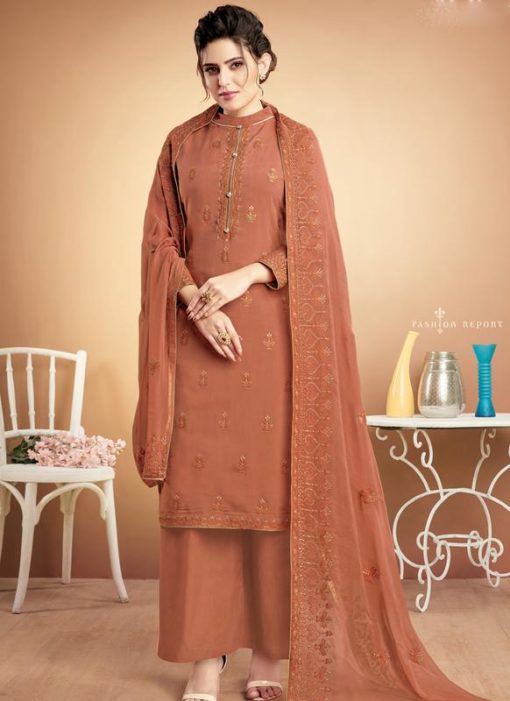 Designer Party Wear Georgette Embroidered Palazzo Suit