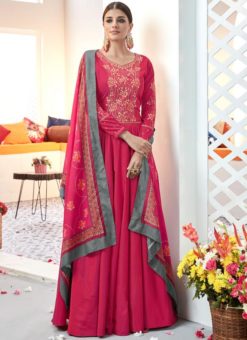 Charming Pink Tafeta Silk Designer Readymade Salwar Suit