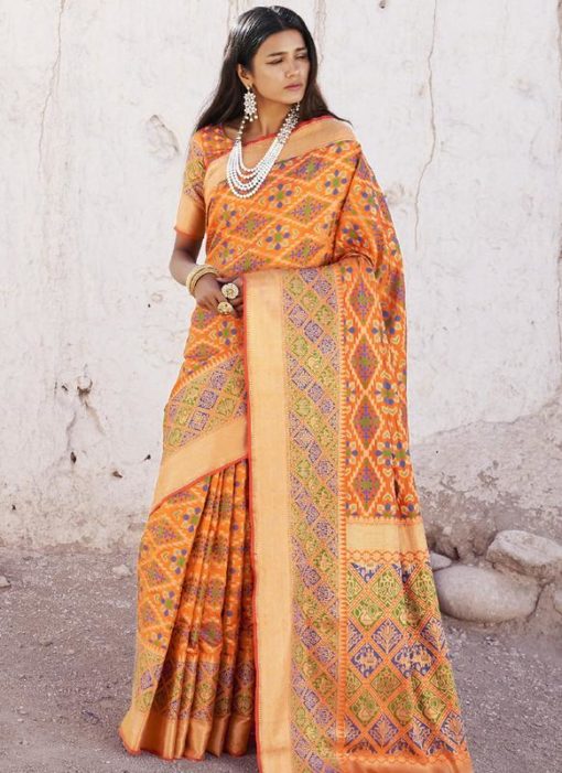 Designer Classic Wear Patola Silk Saree Online