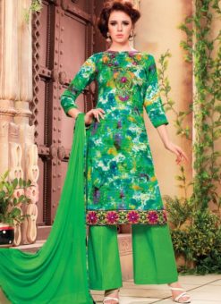 Designer Casual Wear Glaze Cotton Salwar Suits