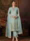 Graceful Green Viscose Embroidered Work Palazzo Suit