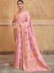 Amazing Orange Silk Zari Weaving Wedding Saree