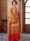 Orange Cotton Digital Printed Casual Wear Salwar Kameez